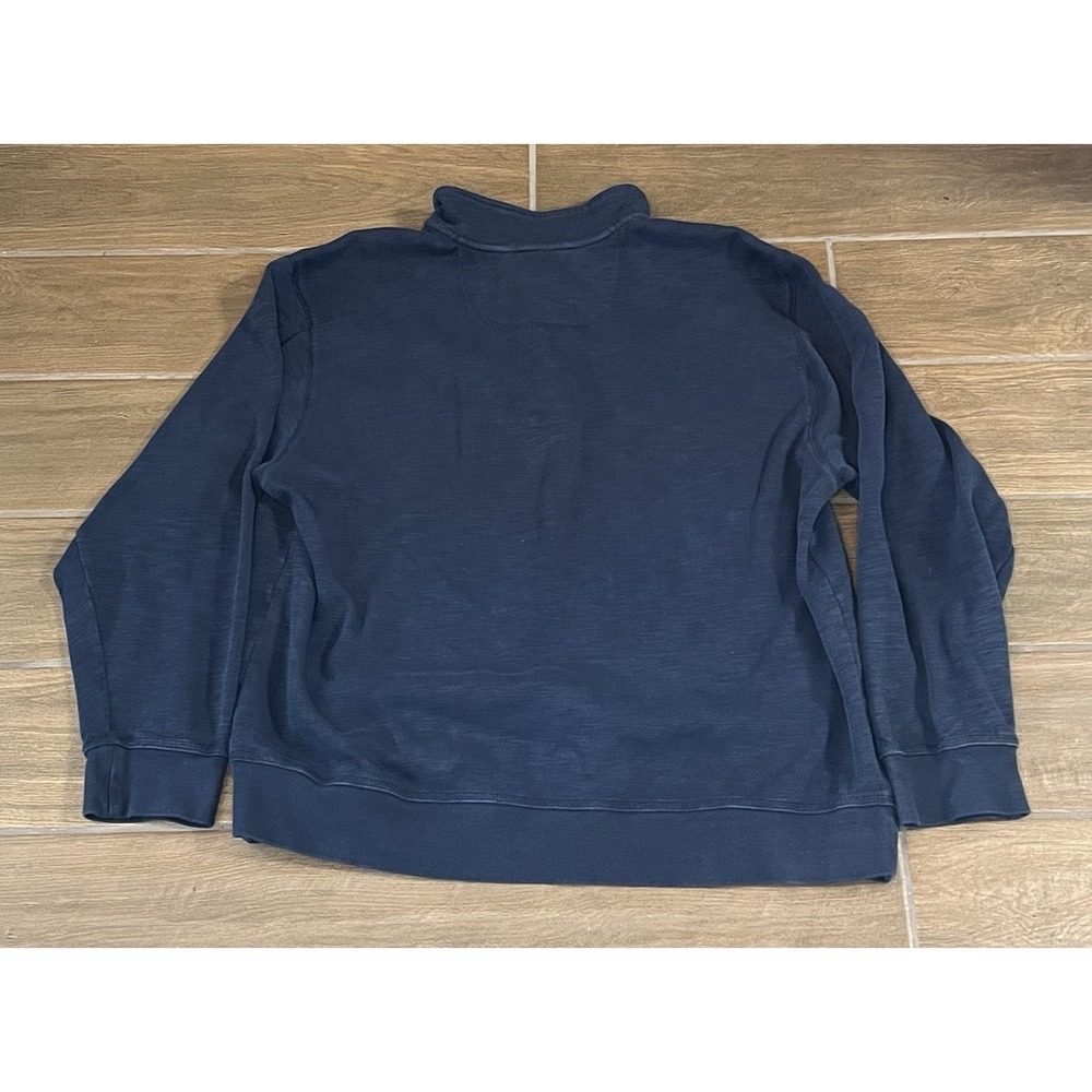 Orvis Men's Sweatshirt Xtra Large Navy Blue Quarter Zip Lightweight Long Sleeve - Picture 6 of 6